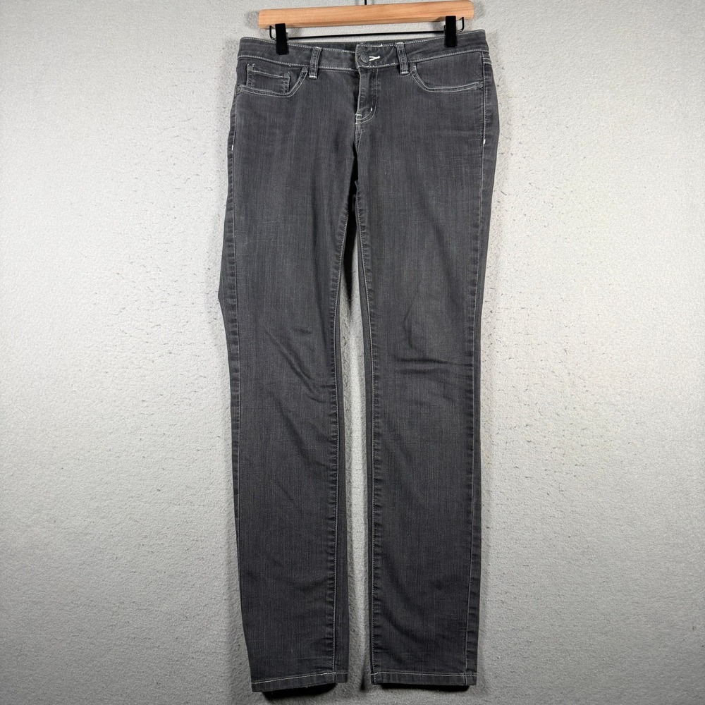 Prana Womens Size 6 Grey Denim Jeans Straight Leg Slim Fit Stretch Charcoal
